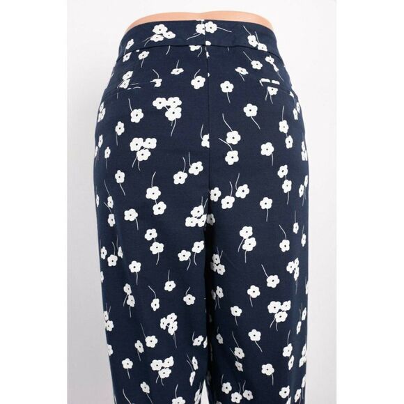Boden Womens Richmond Ankle Pants UK 22L US 18L Tall Navy Blue Floral - Picture 5 of 7